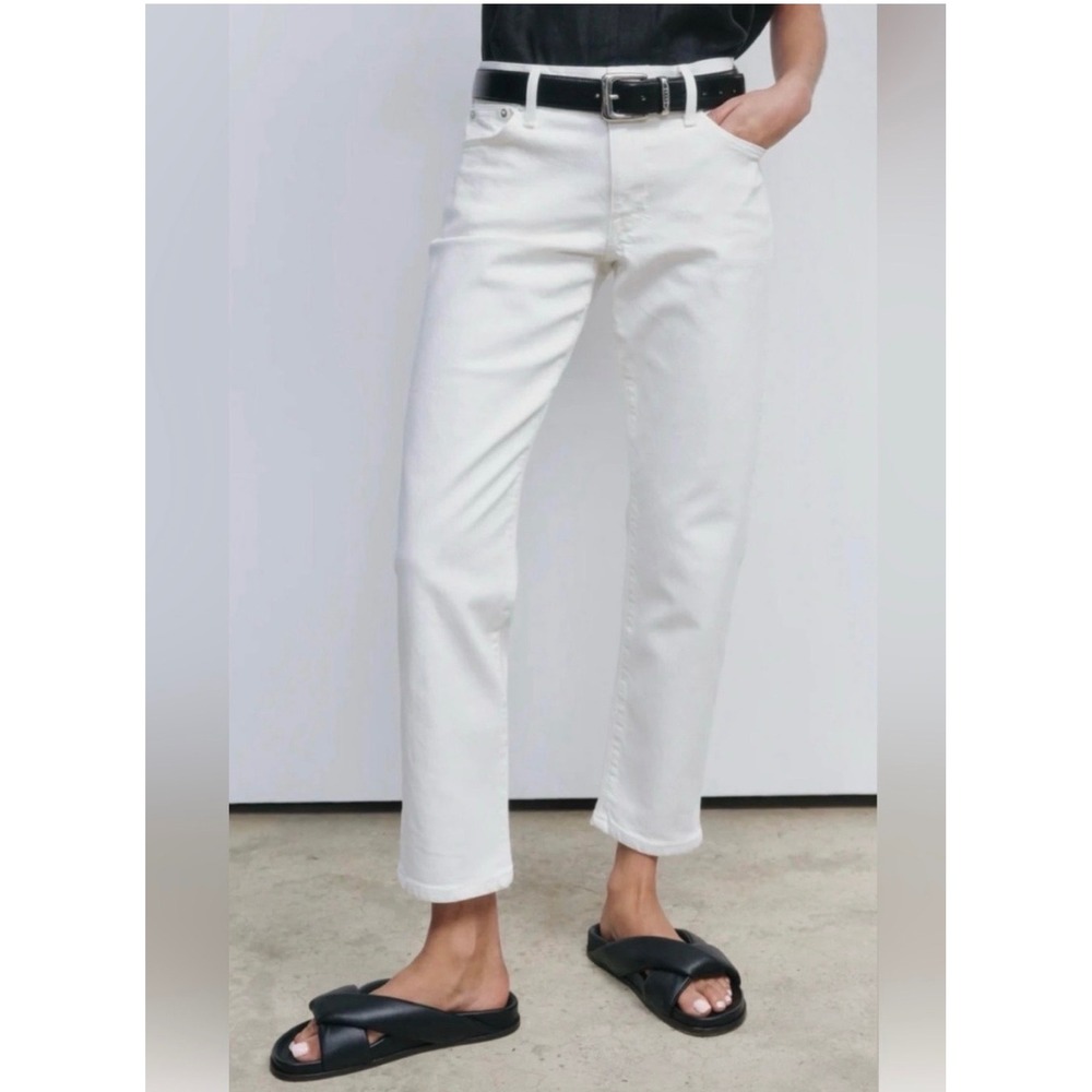 AYR The Stance Jeans White Straight Leg Organic Cotton Blend Size 30 Made in LA